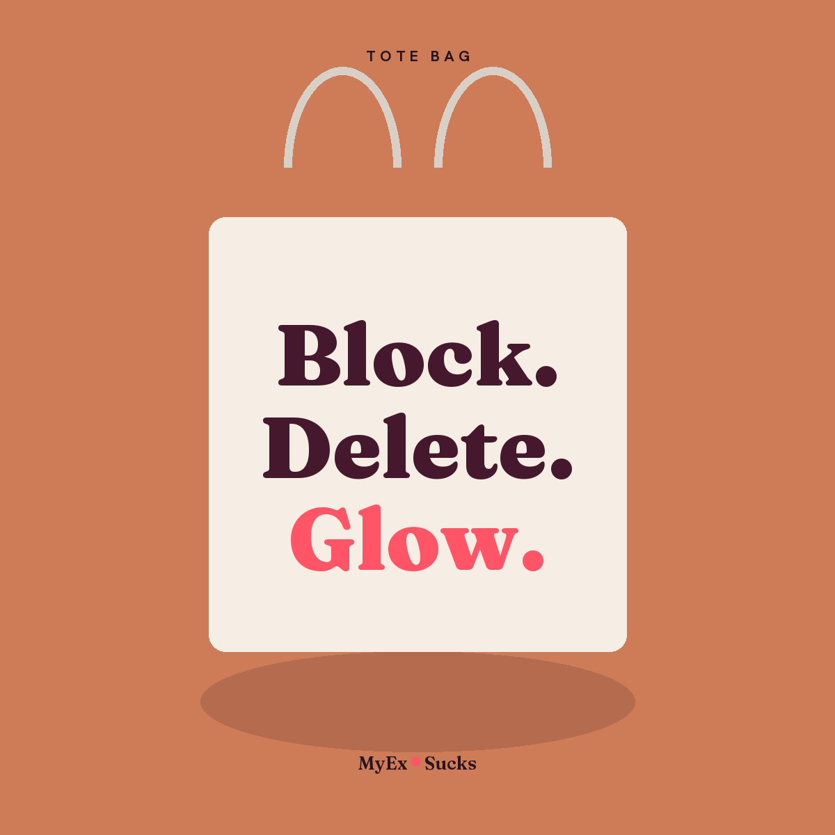 Block. Delete. Glow. Tote bag